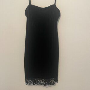 Vintage Black Velvet Laundry Shelli Segal Mini Dress Women’s 6 Sexy Y2K